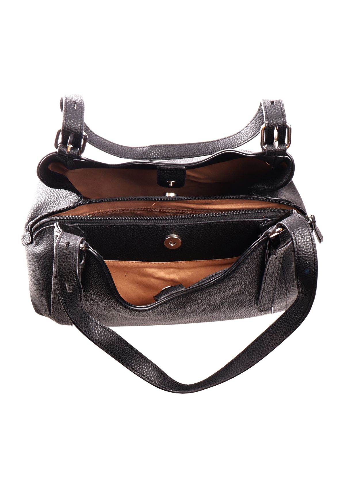 Pebble Triple Compartment Scoop Shoulder Bag