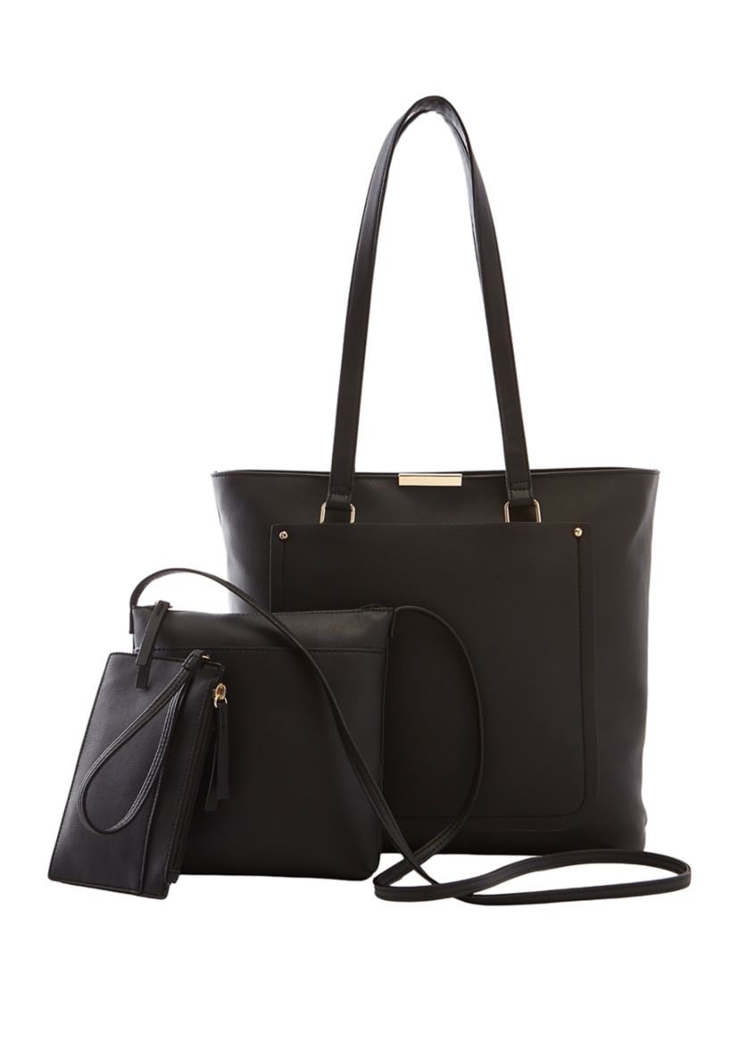 3 Piece Tote, Crossbody, and Wristlet Set
