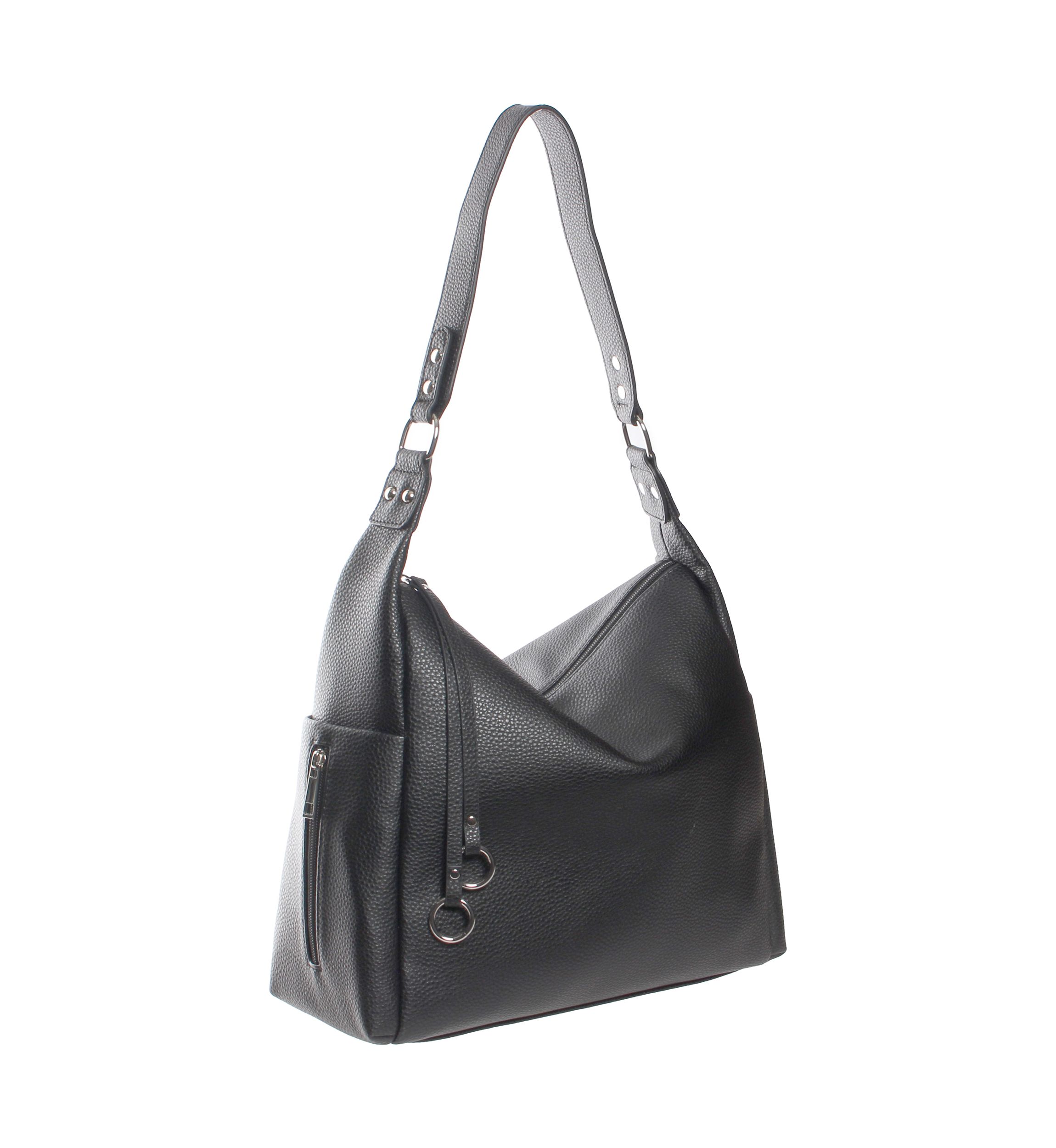 Pebble Shoulder Bag with Side Pockets