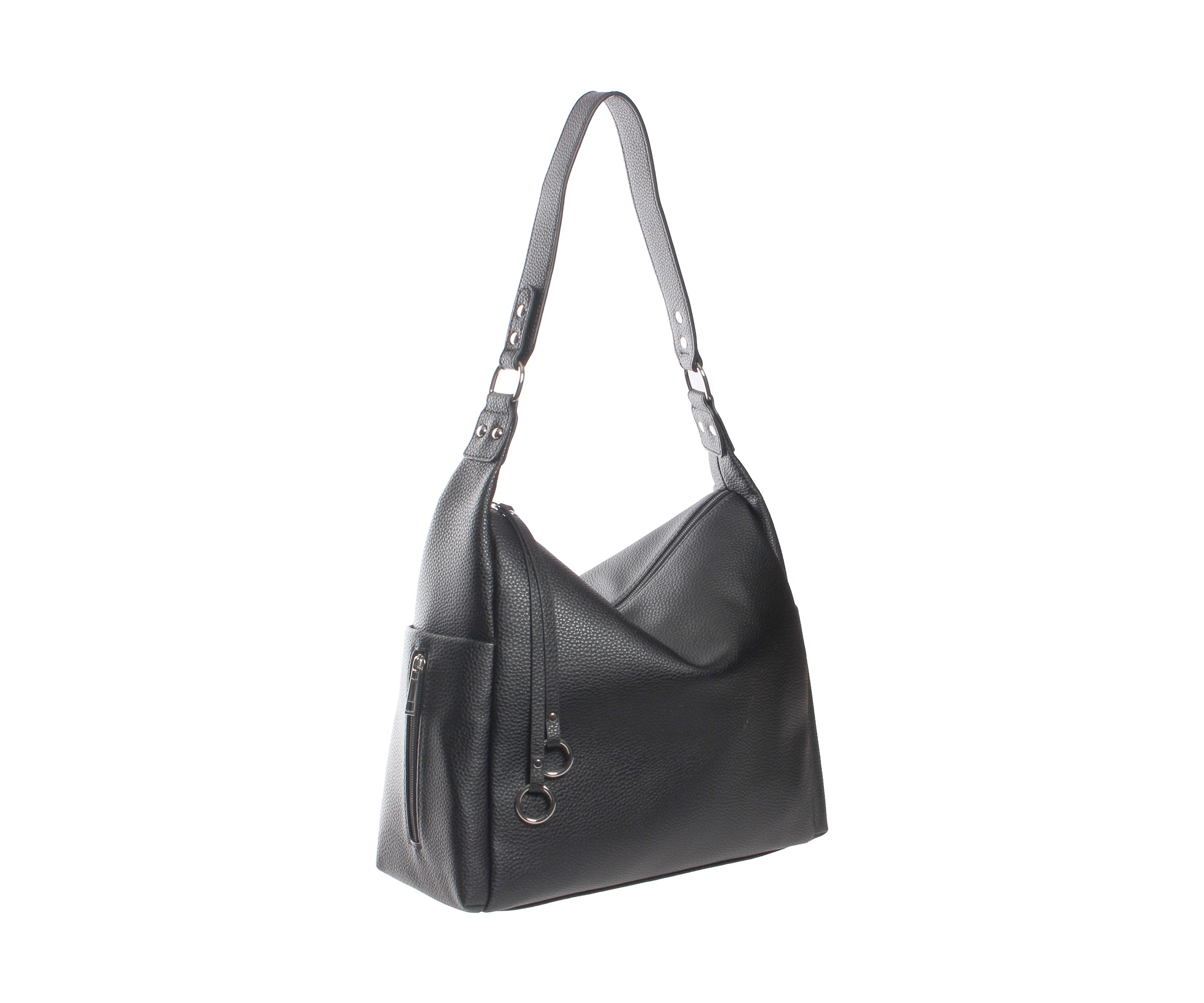 Pebble Shoulder Bag with Side Pockets