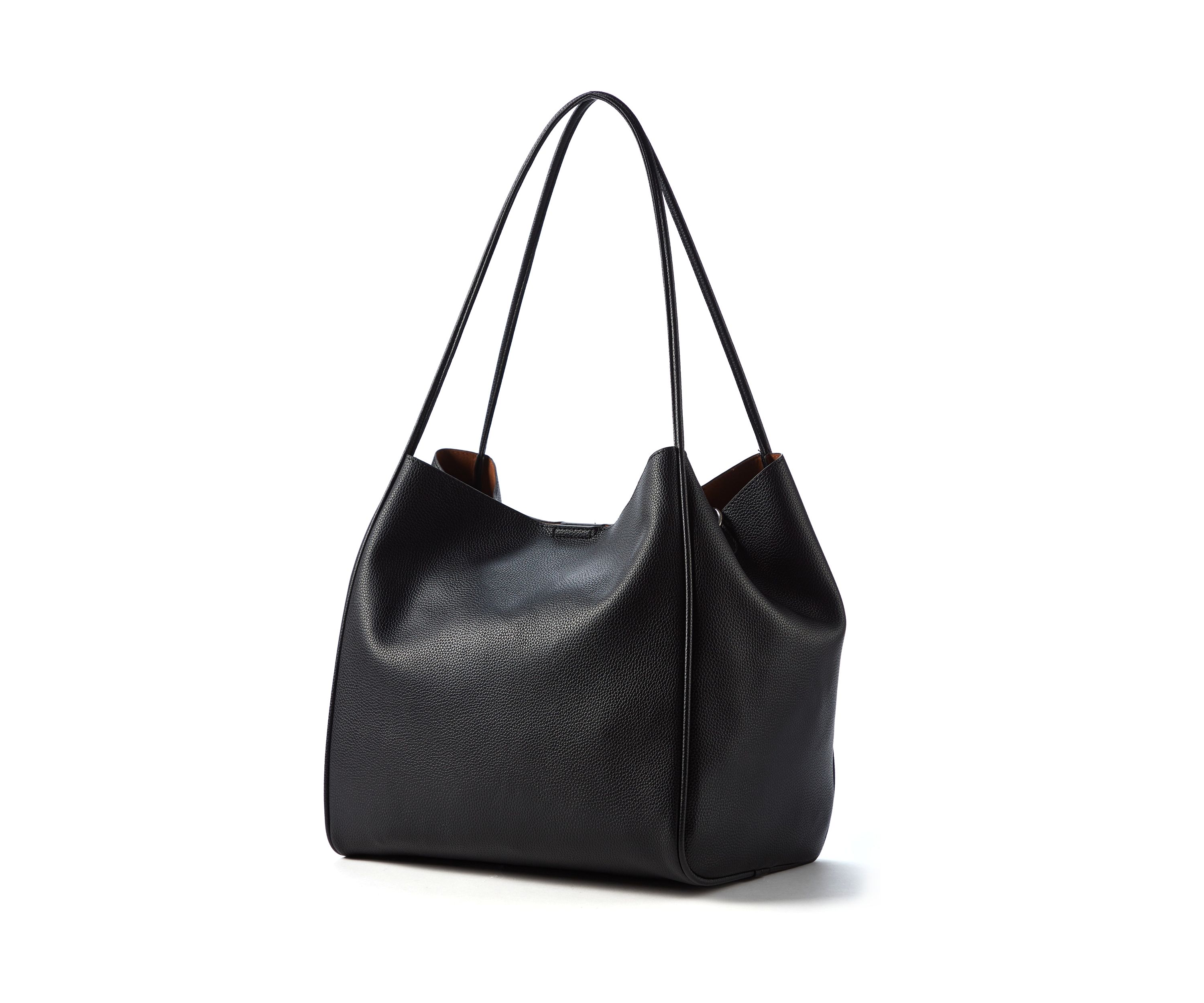 2-in-1 Pebbled Faux Leather Tote with Crossbody Strap