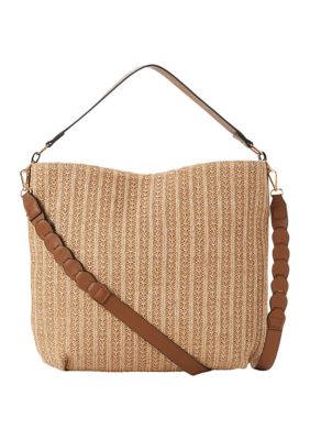Kim Rogers® Braided Strap Straw Hobo Bag | belk
