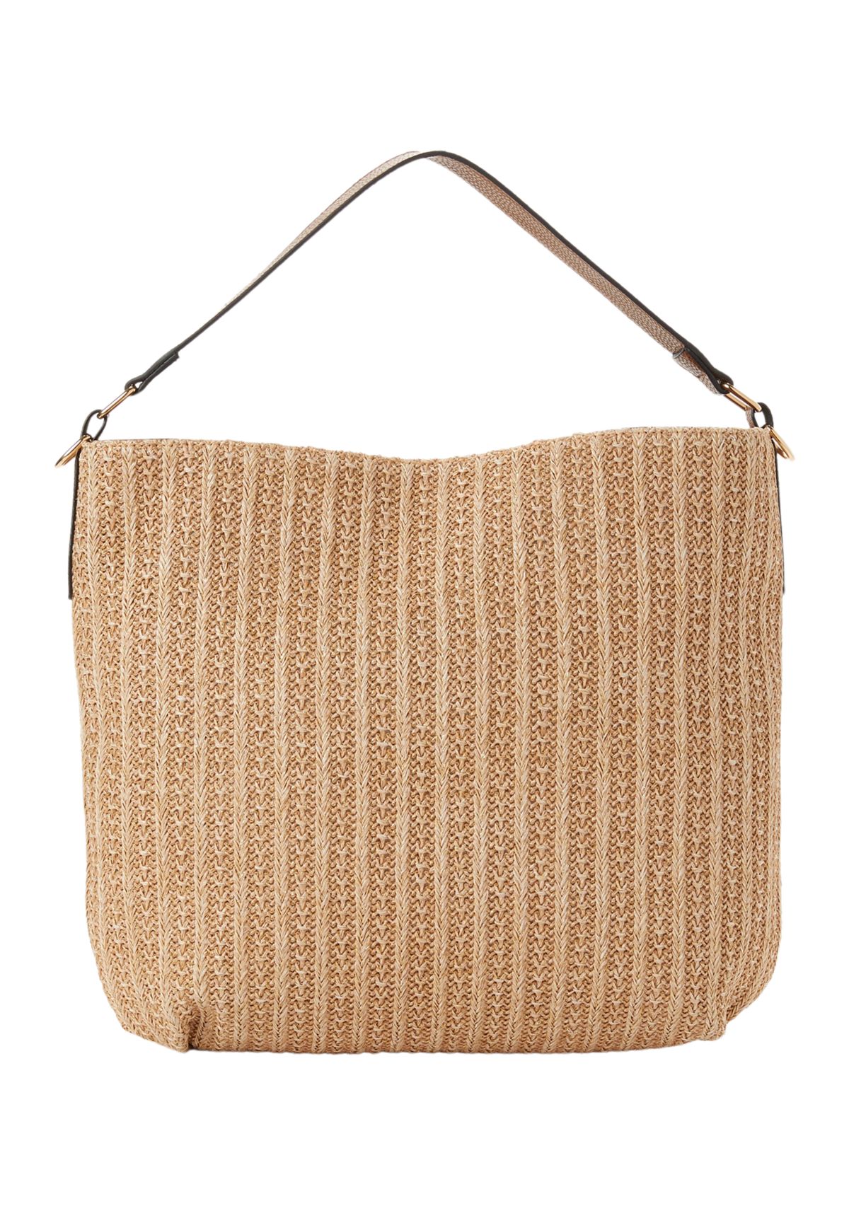 Braided Strap Straw Hobo Bag