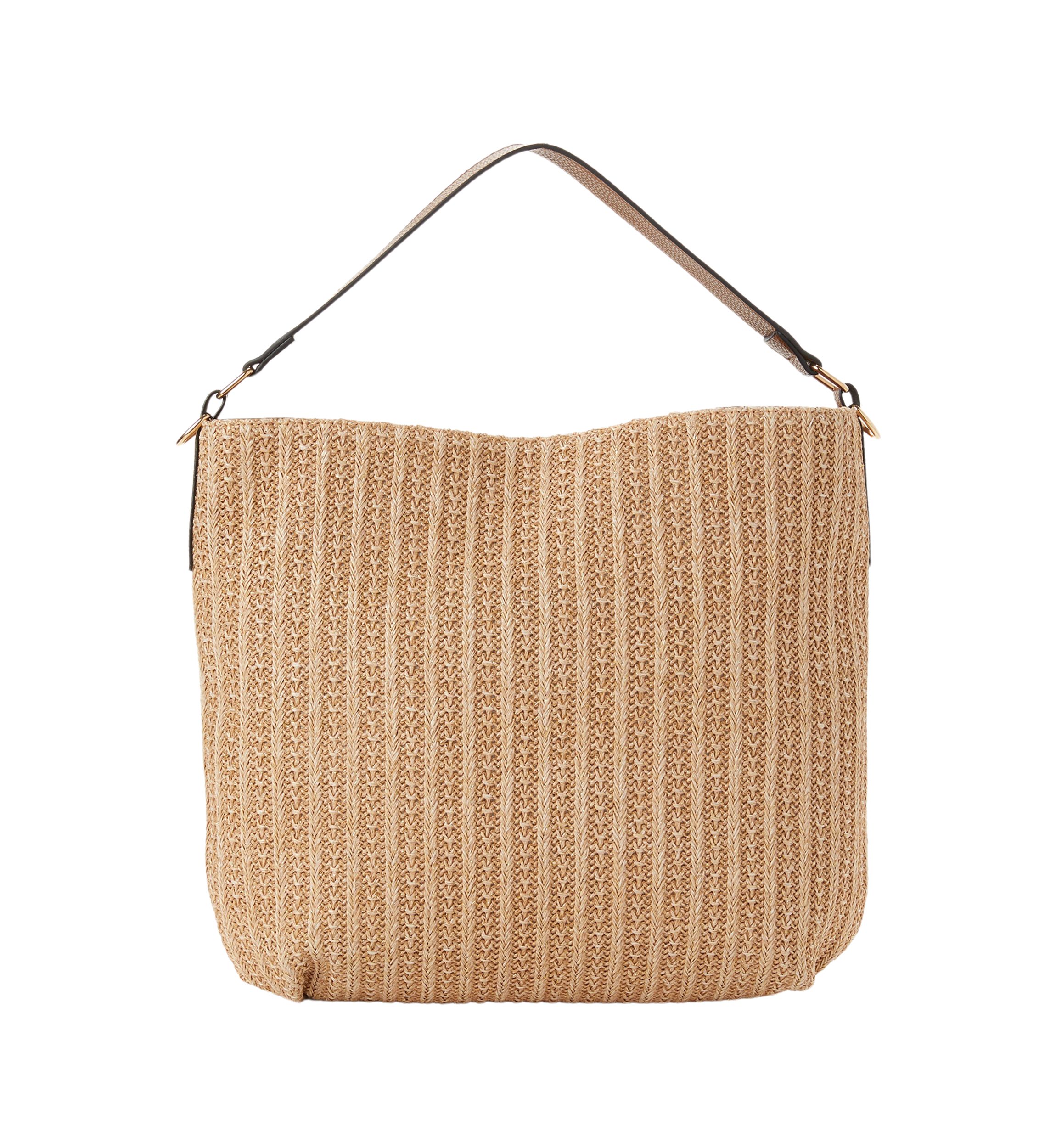 Braided Strap Straw Hobo Bag