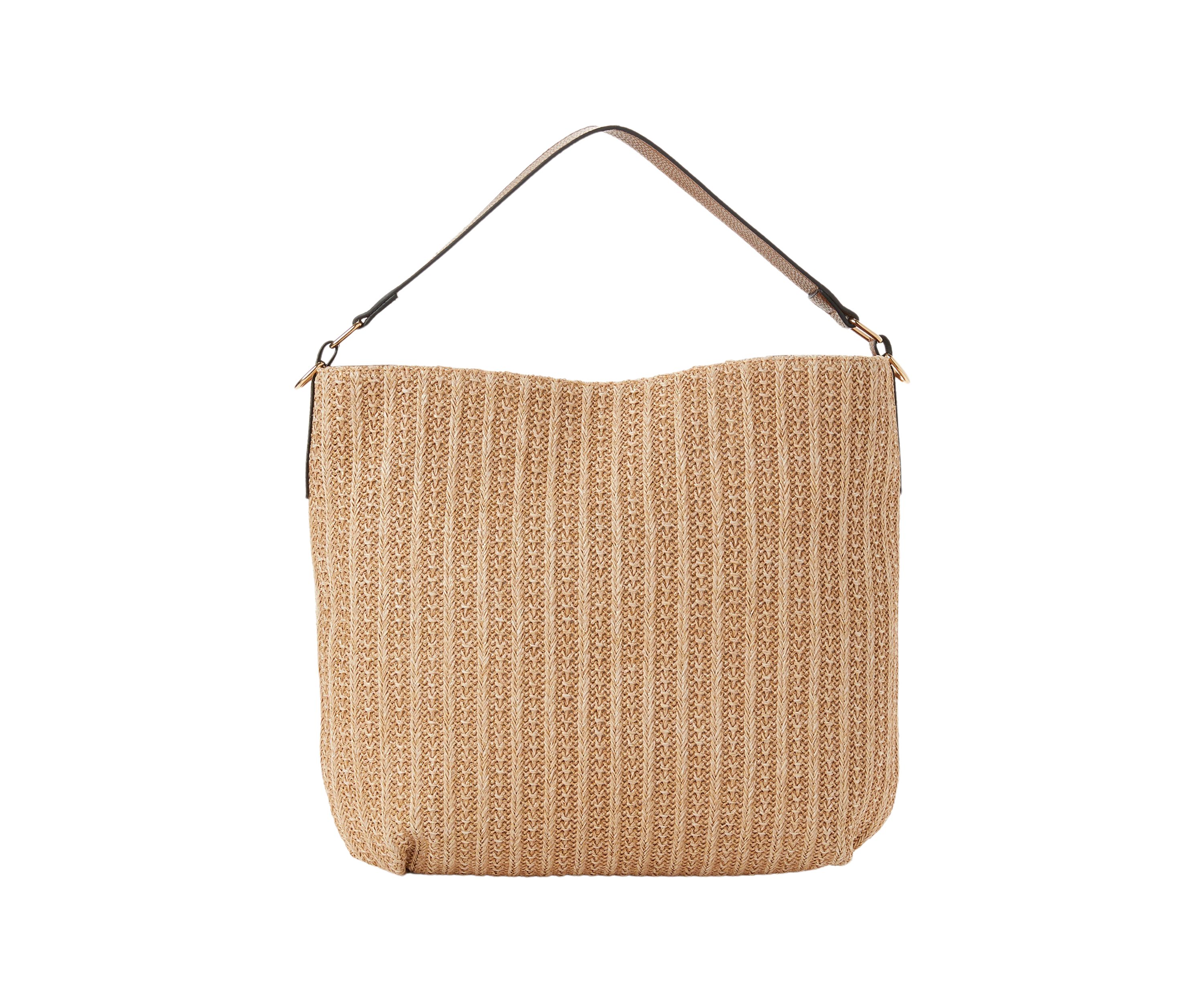 Braided Strap Straw Hobo Bag