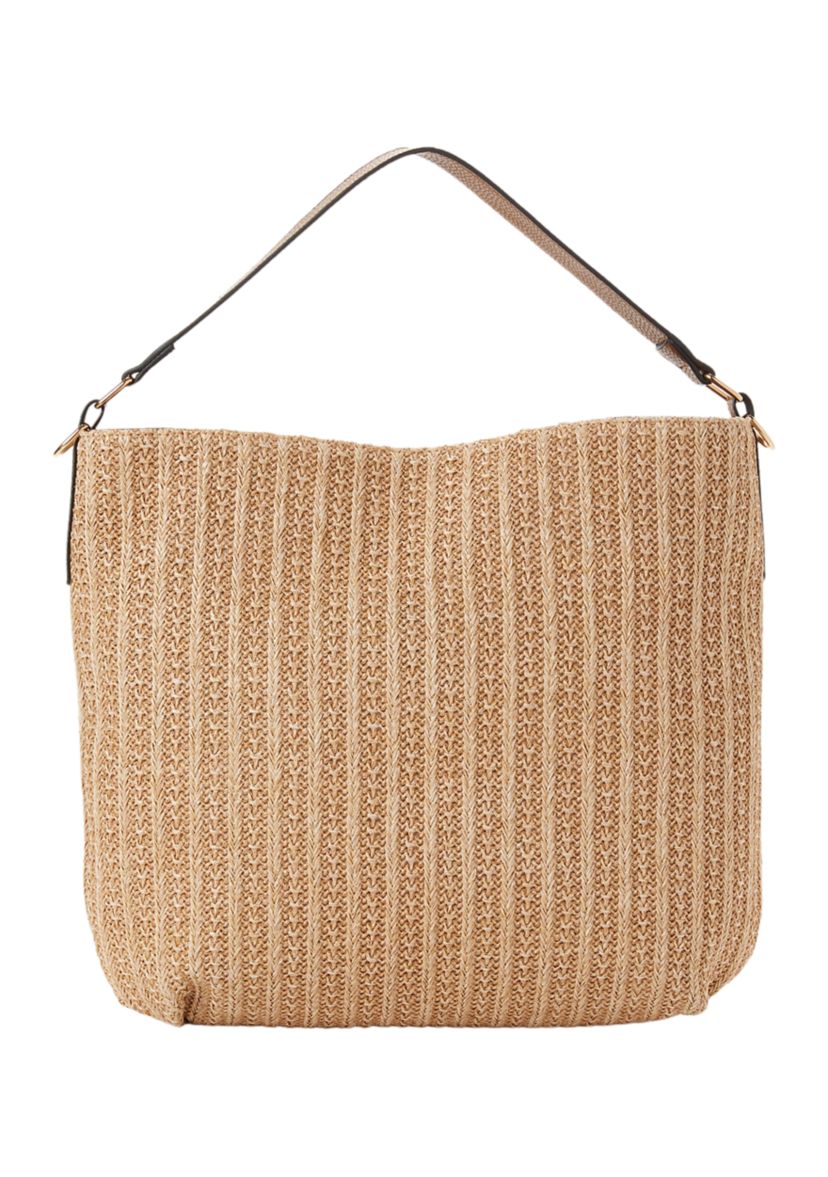 Braided Strap Straw Hobo Bag
