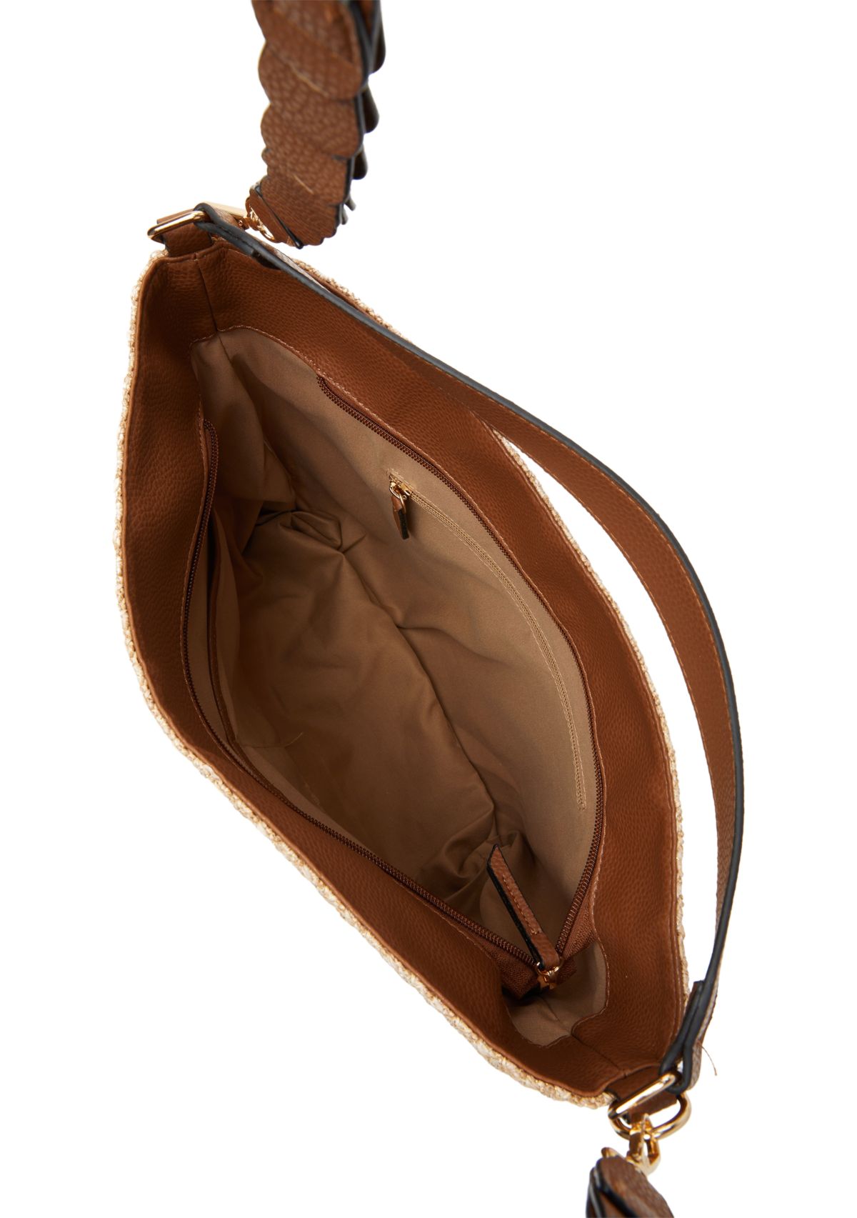 Braided Strap Straw Hobo Bag