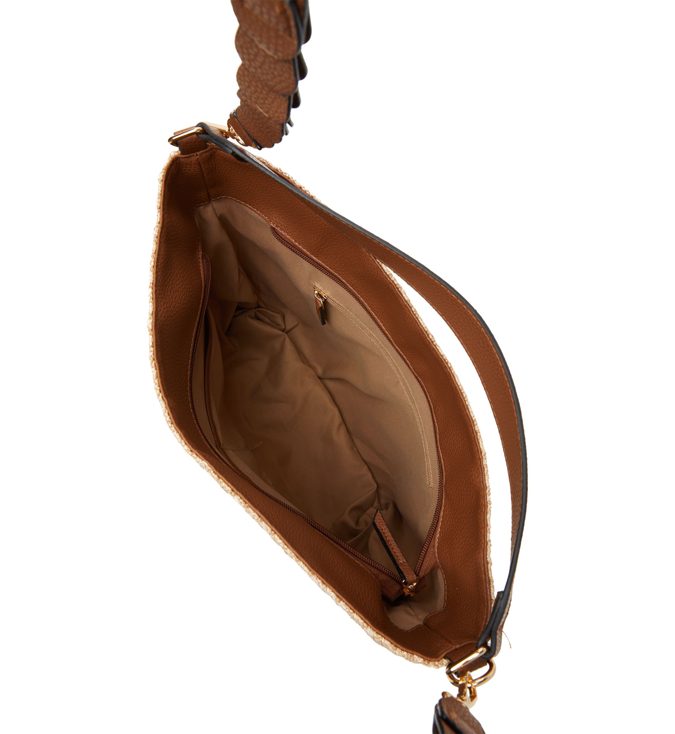 Braided Strap Straw Hobo Bag