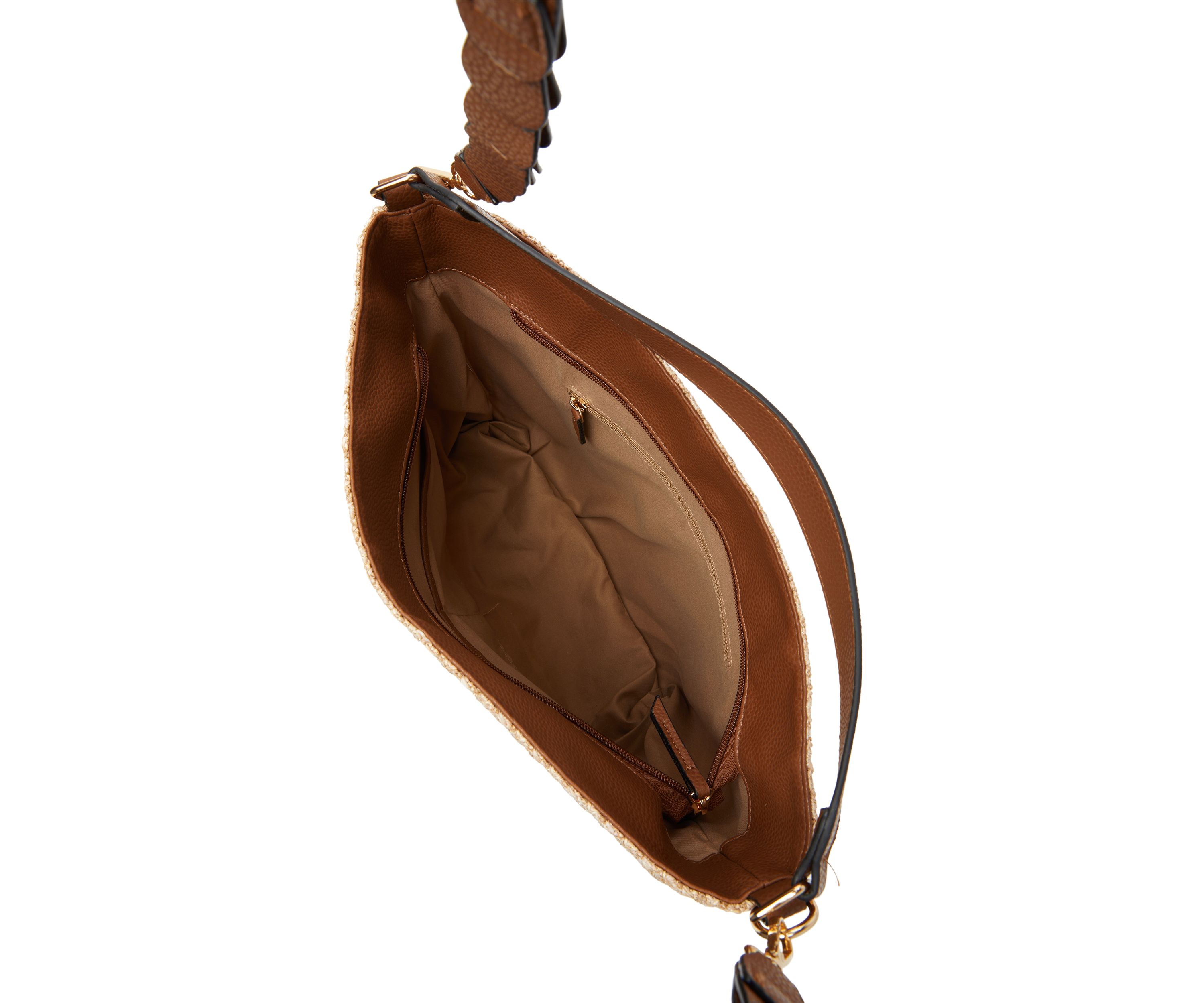 Braided Strap Straw Hobo Bag