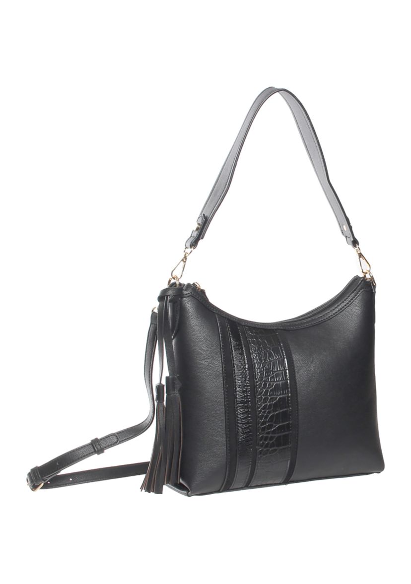 Mix Media Panel Shoulder Bag