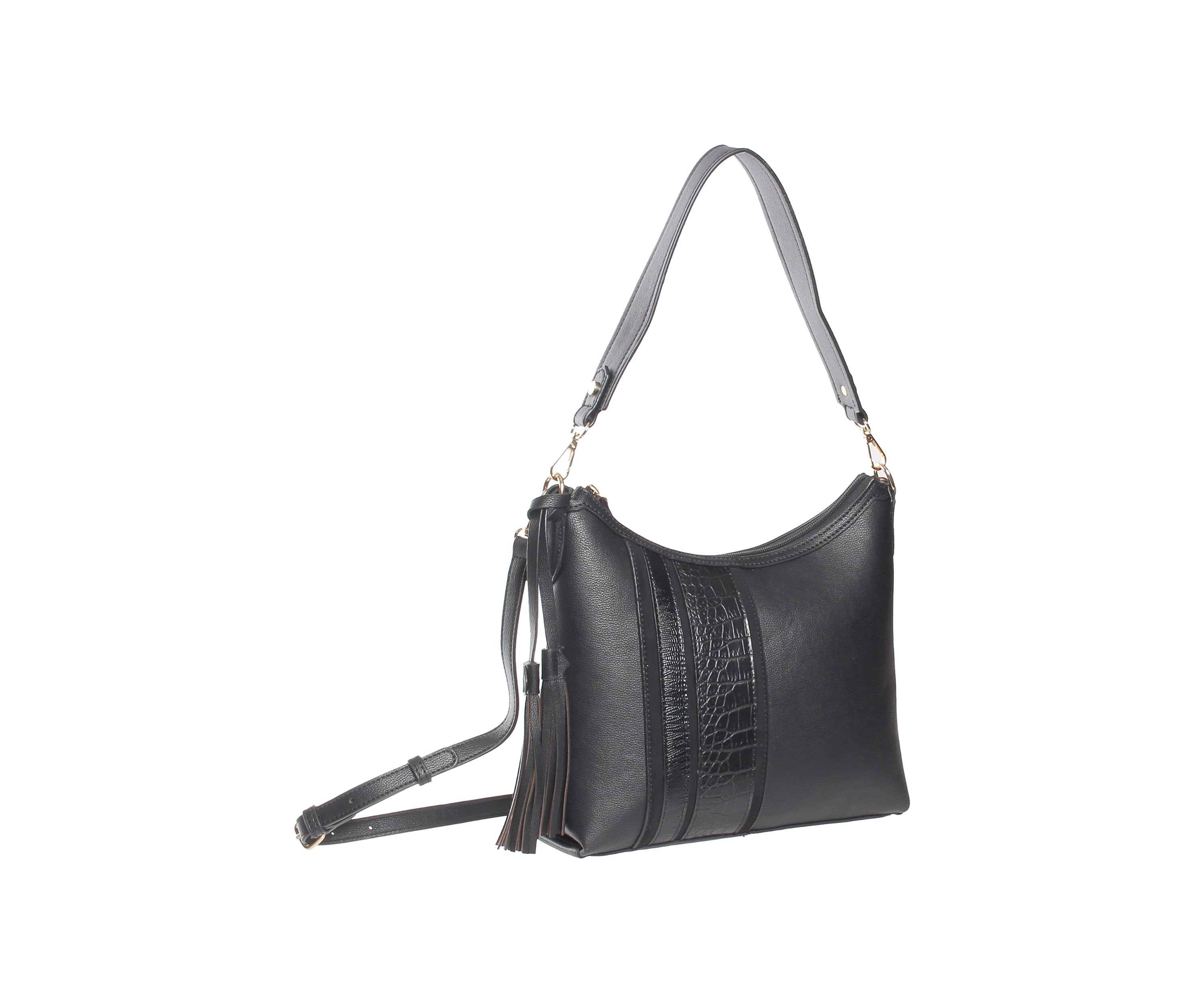 Mix Media Panel Shoulder Bag