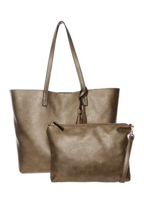 Brushed Canvas Totes - Gold, Black, Silver