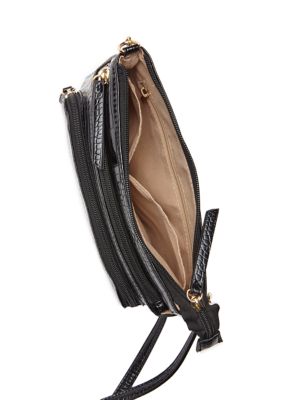 Crocodile Crossbody Bag with Chain Details