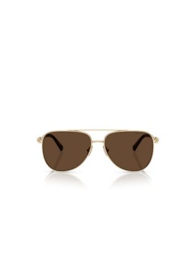 Tiffany & Co Women's TF3116 Aviator 59mm Sunglasses, Brown
