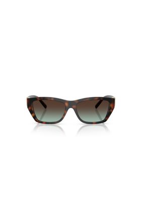 Tiffany & Co Men's TF4255U Rectangle 56mm Sunglasses, Brown