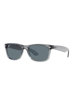 Ray-Ban RB2132 New Wayfarer Classic Polarized Sunglasses, Blue, Medium -  8056597662031