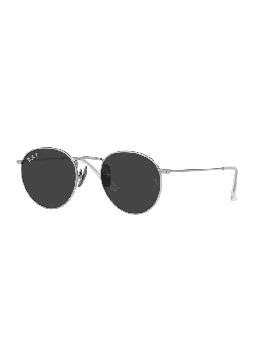 RB8247 Round Titanium Polarized Sunglasses