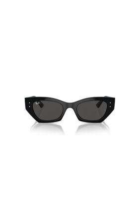 Ray-Ban Men's RB4430 Zena Round frame 49mm Sunglasses, Grey