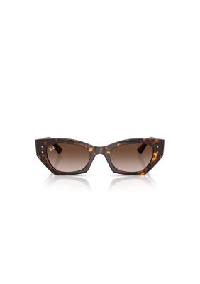 Ray-Ban Men's RB4430 Zena Round frame 49mm Sunglasses, Brown