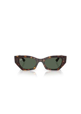 Ray-Ban Men's RB4430 Zena Round frame 49mm Sunglasses, Green