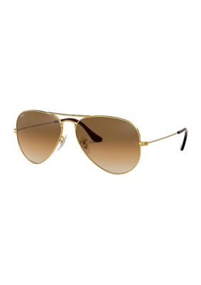 Ray-Ban RB3025 Aviator Classic Polarized Sunglasses, Green, Medium