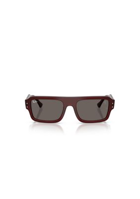 Ray-Ban Men's RB4454M Lewis Hamilton Driver Special Edition 2026 â Scuderia Ferrari Collection Rectangle 56mm Sunglasses, Red