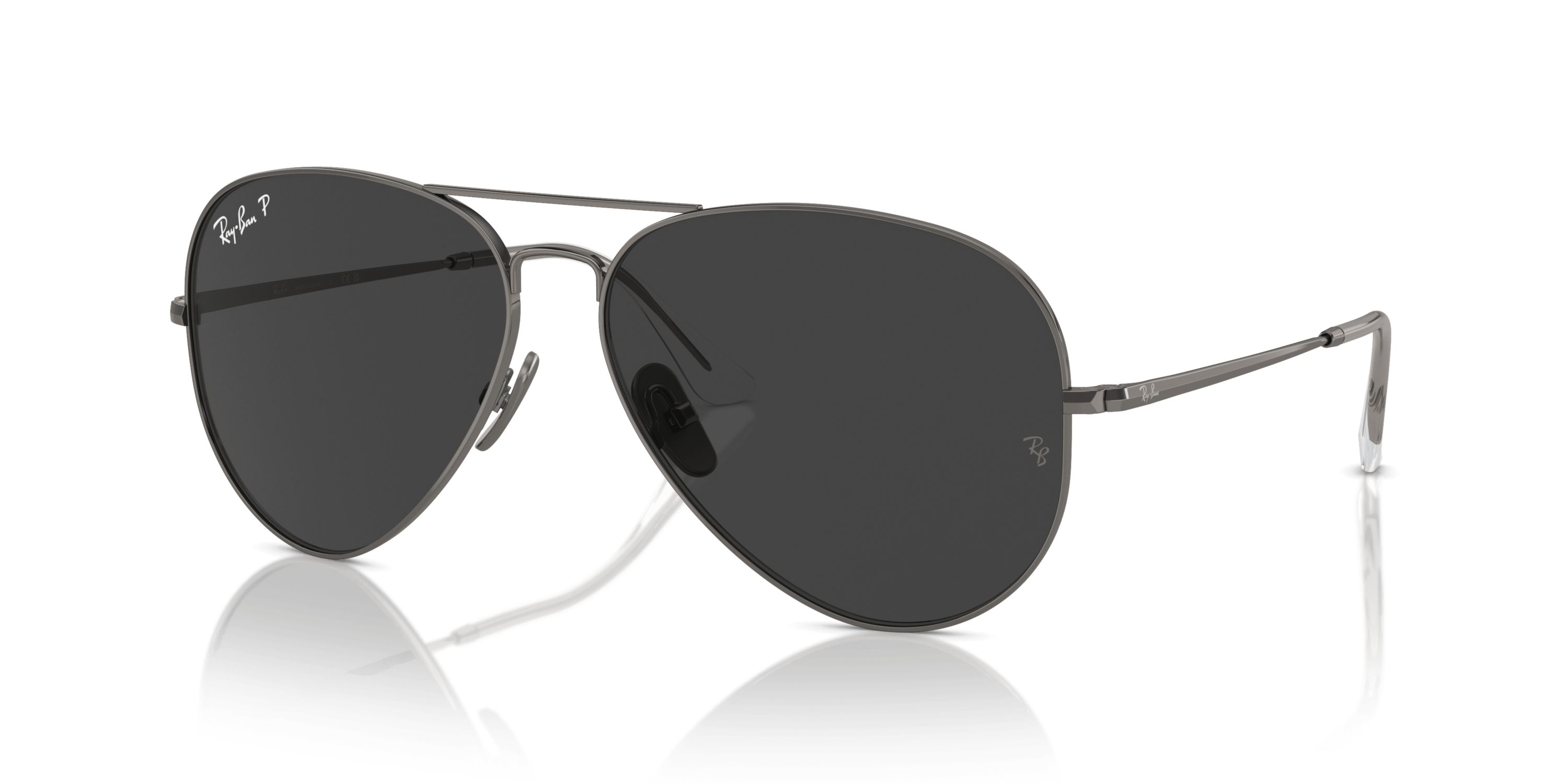 RB8089 Aviator Titanium Polarized Sunglasses