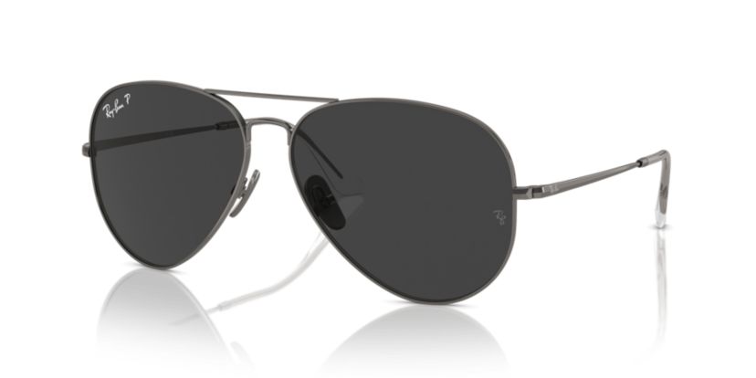 RB8089 Aviator Titanium Polarized Sunglasses