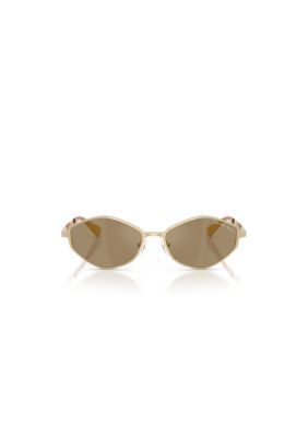 Michael Kors Women's MK1181 Gold Coast Hexagonal 56mm Sunglasses, Grey