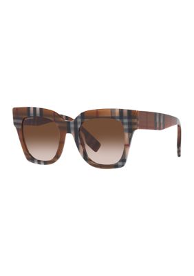 Burberry Women's Be4364 Kitty Sunglasses, Brown, Large