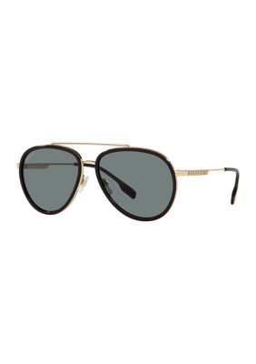 Burberry Men's Be3125 Oliver Polarized Sunglasses, Grey, Large