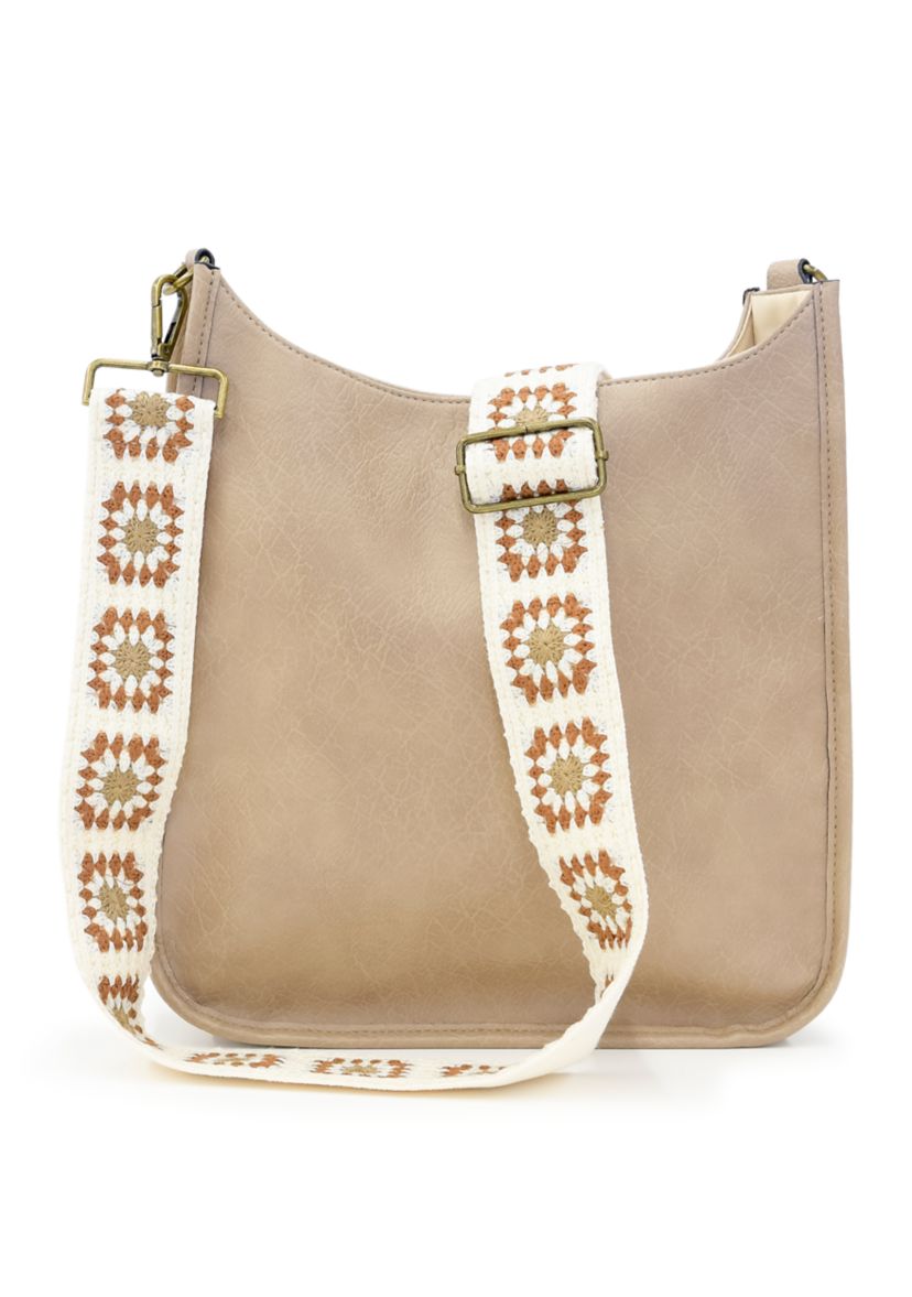 Hobo Bag with Crochet Strap