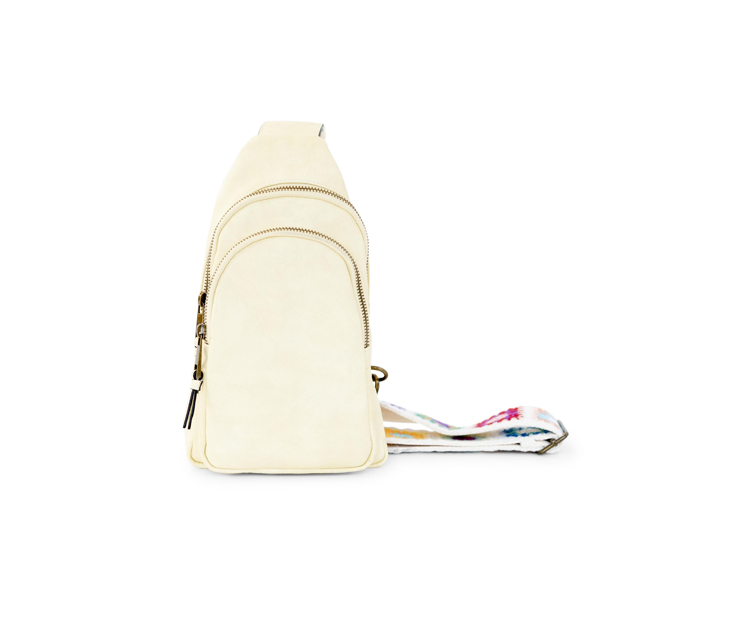 Sling Crossbody Bag with Crochet Strap