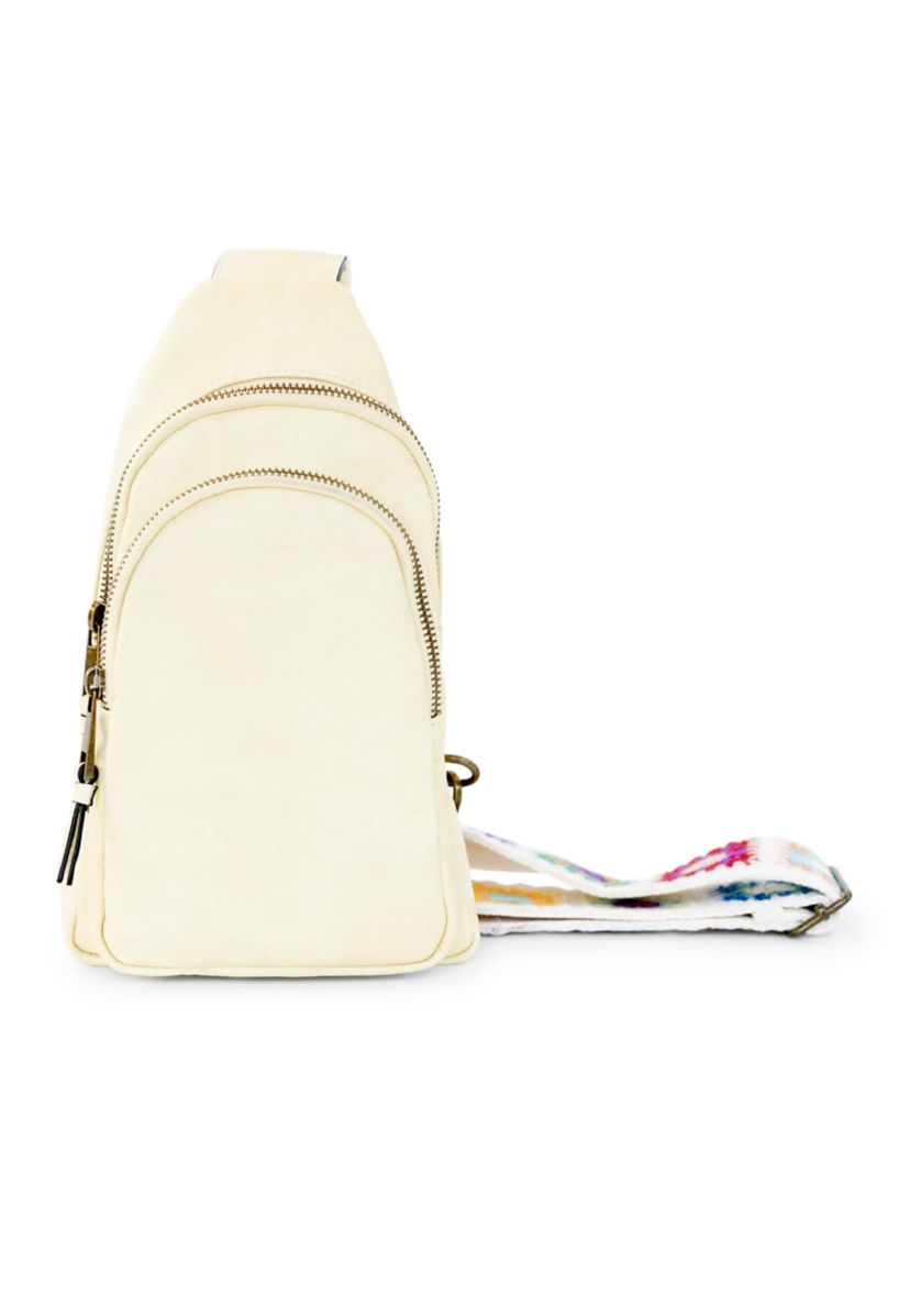Sling Crossbody Bag with Crochet Strap