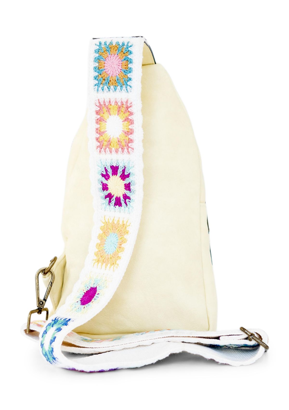 Sling Crossbody Bag with Crochet Strap