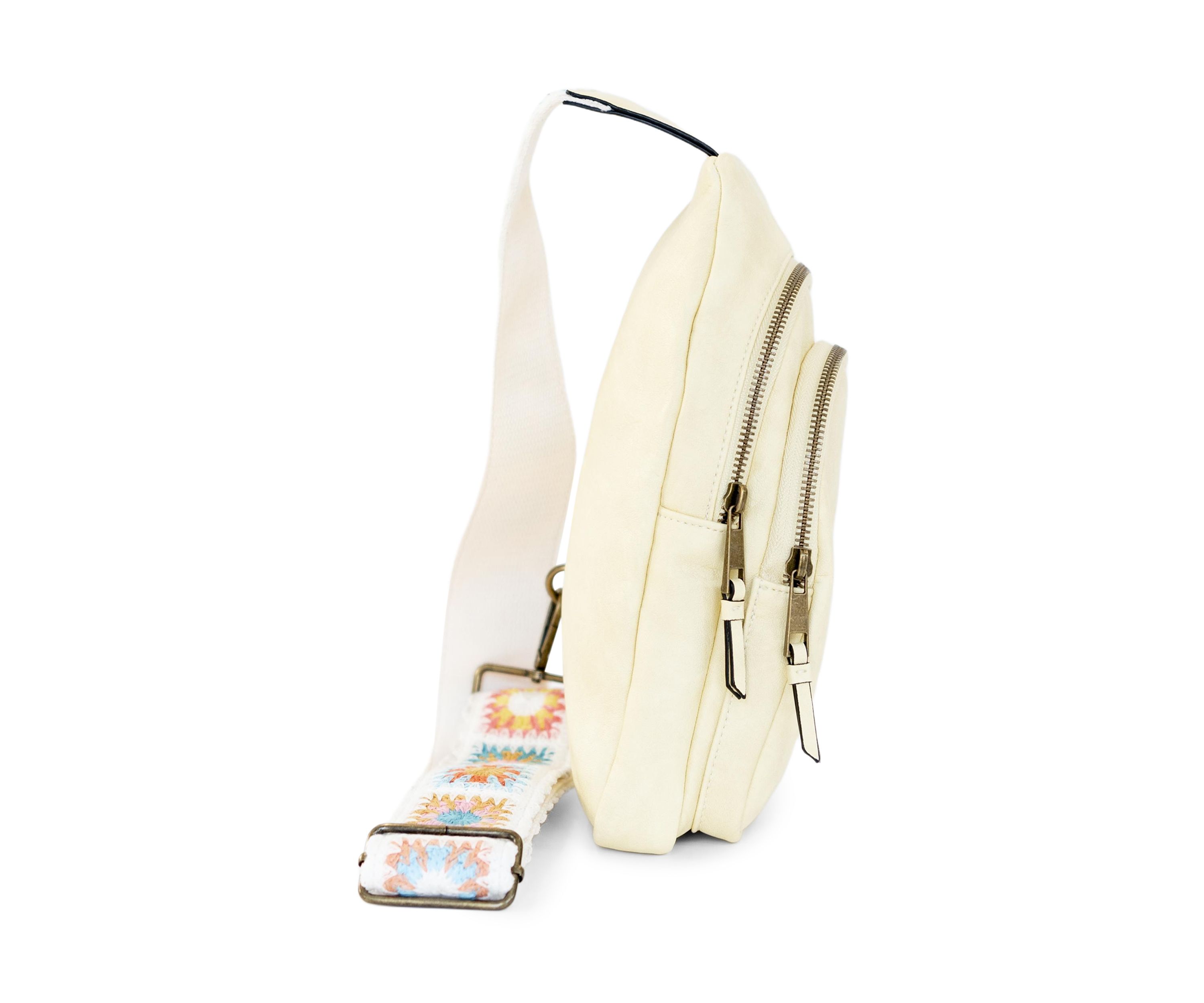 Sling Crossbody Bag with Crochet Strap