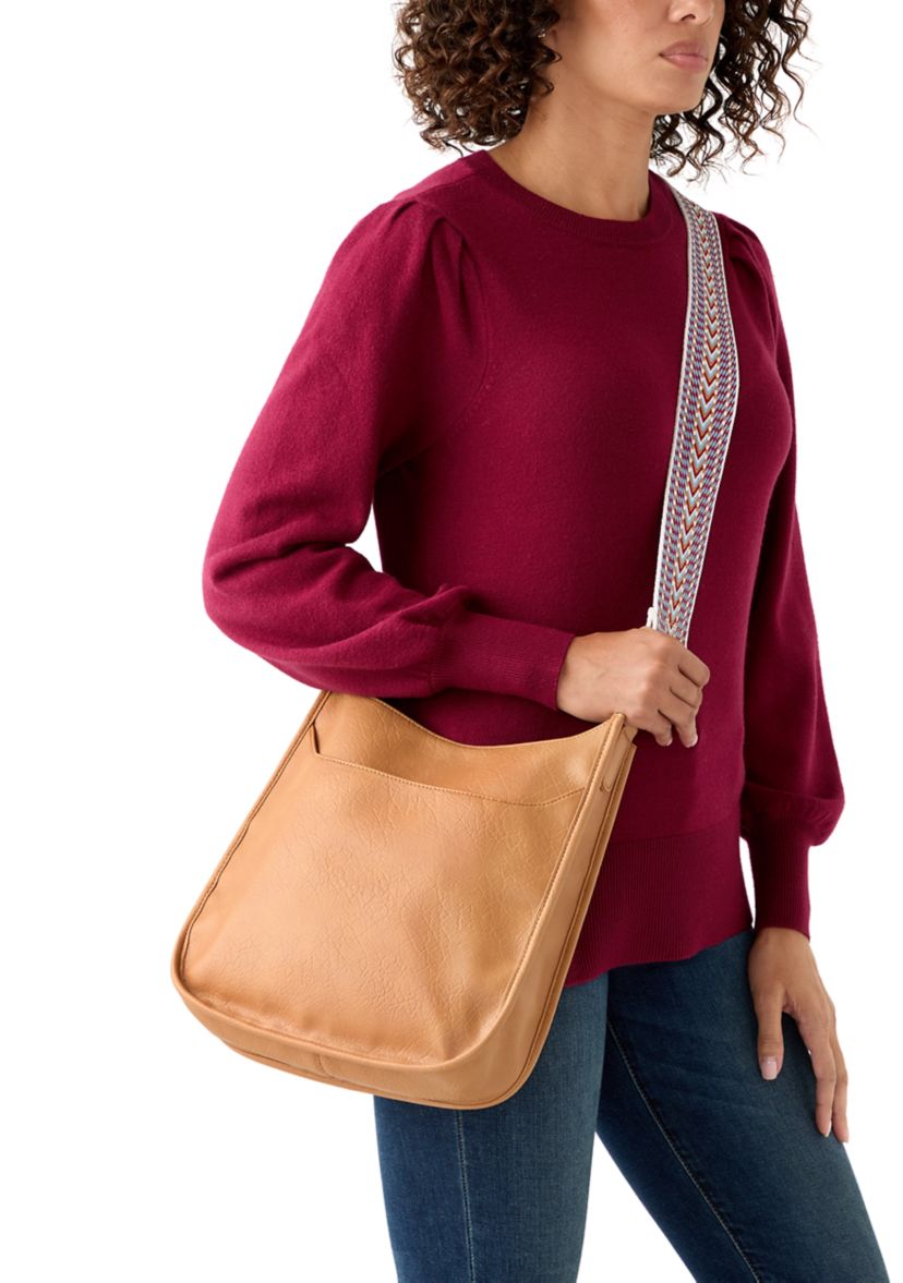 Hobo Bag with Crochet Strap