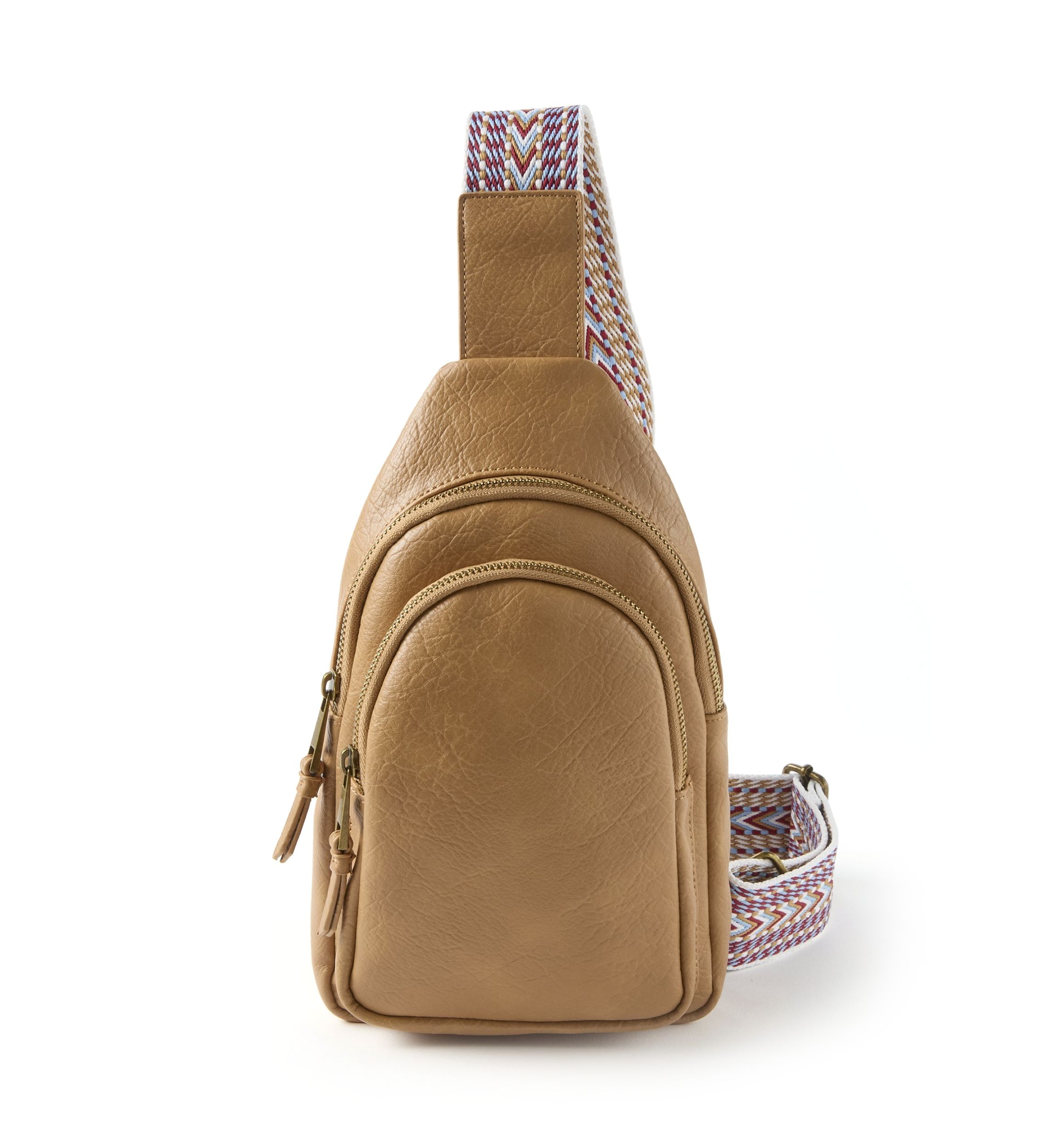 Sling Crossbody Bag with Crochet Strap