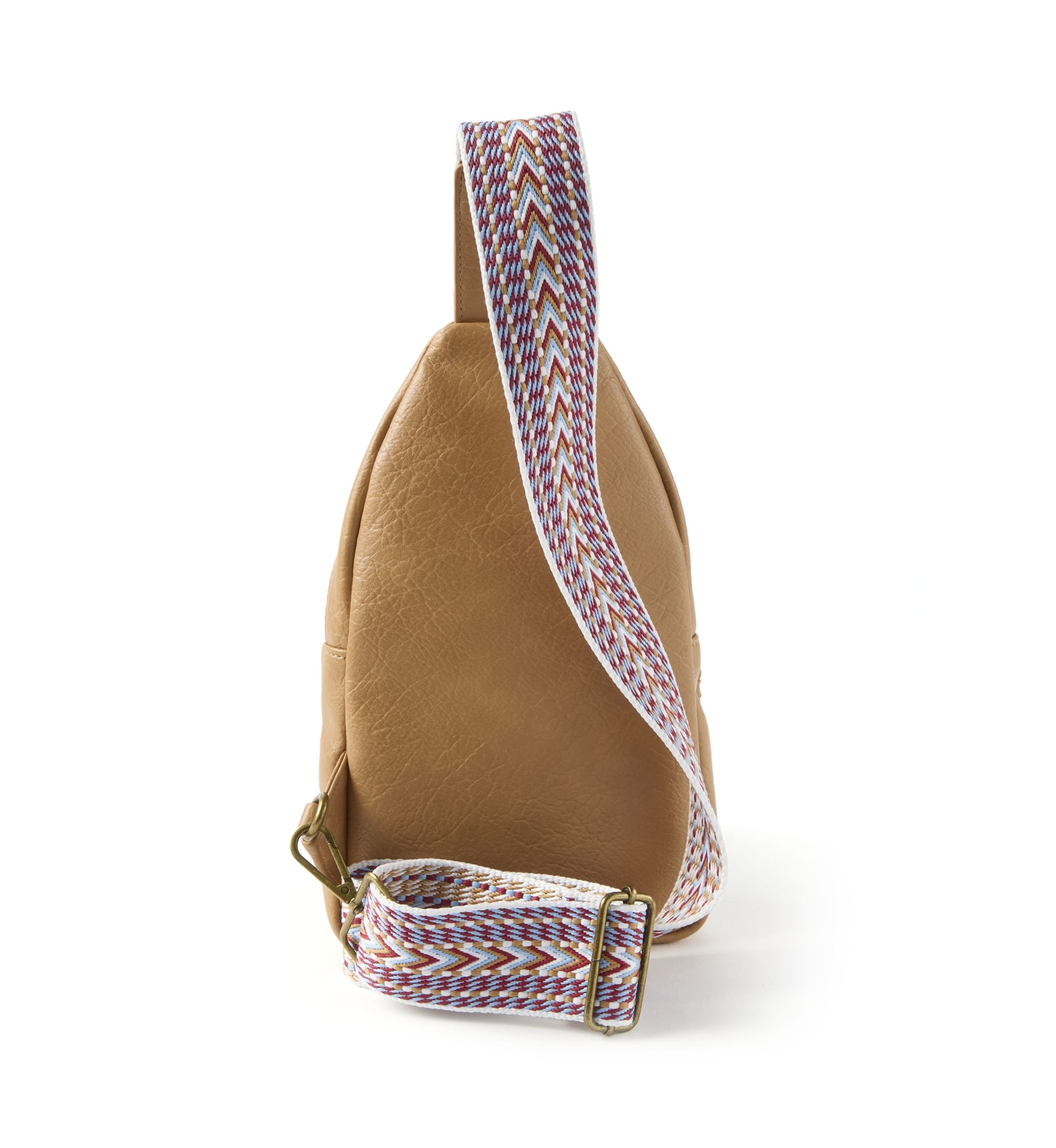 Sling Crossbody Bag with Crochet Strap