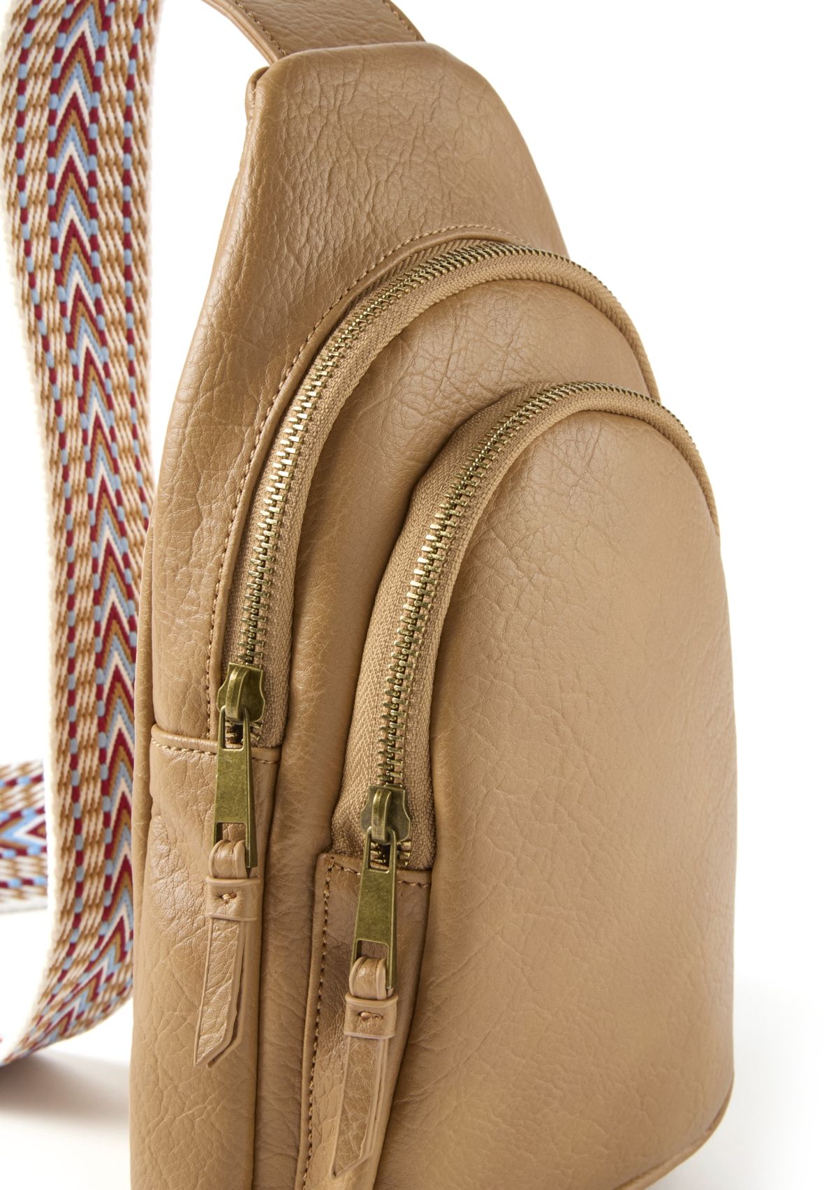 Sling Crossbody Bag with Crochet Strap