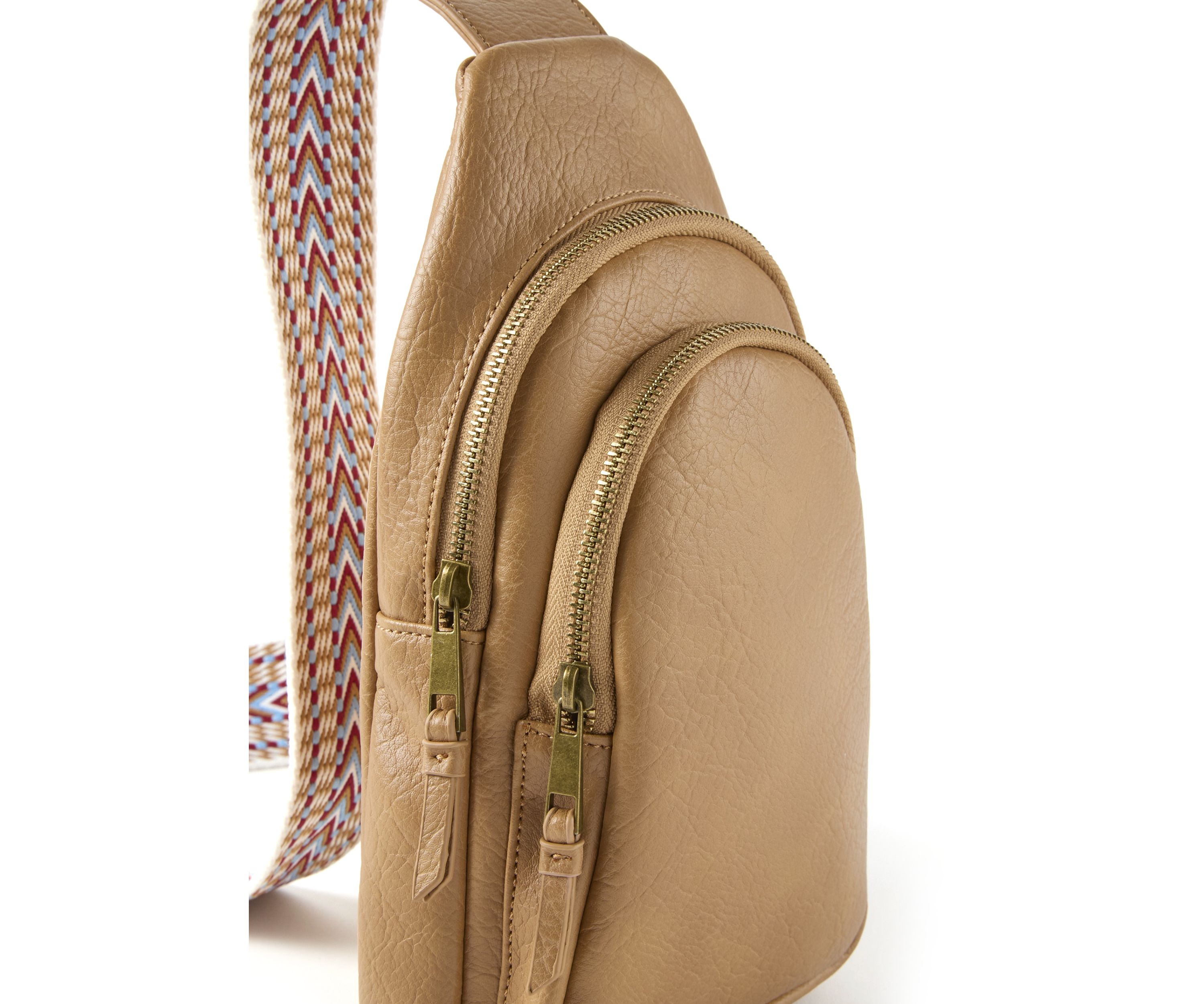 Sling Crossbody Bag with Crochet Strap
