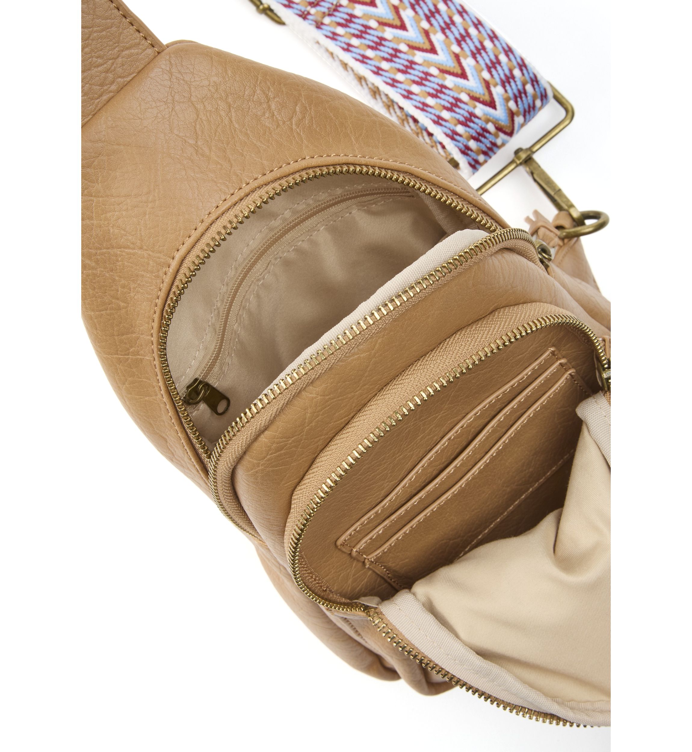 Sling Crossbody Bag with Crochet Strap