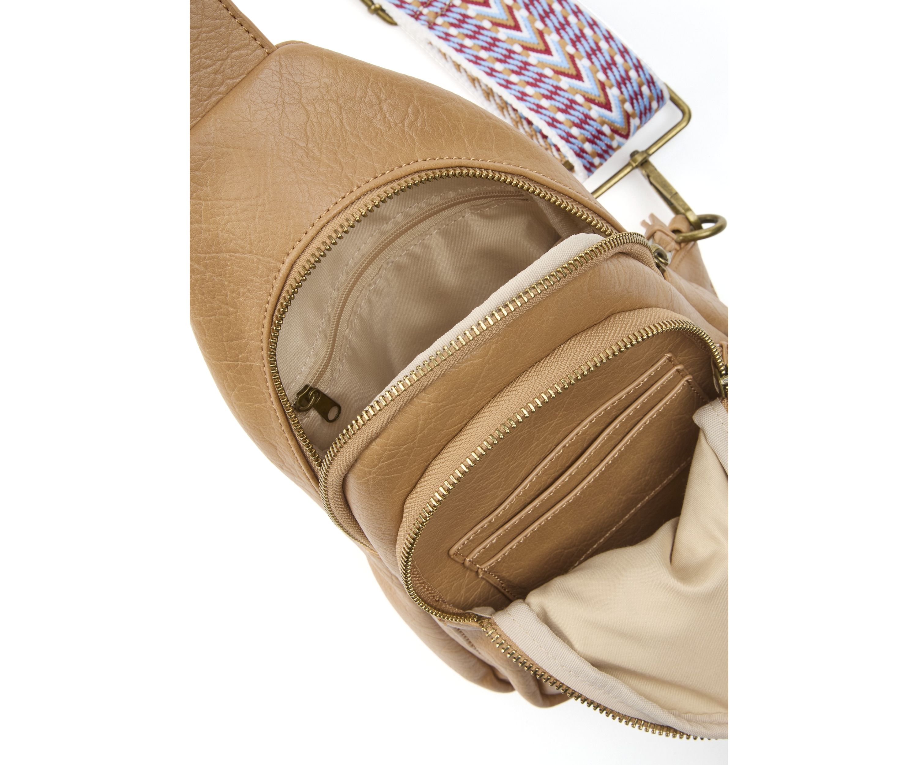 Sling Crossbody Bag with Crochet Strap