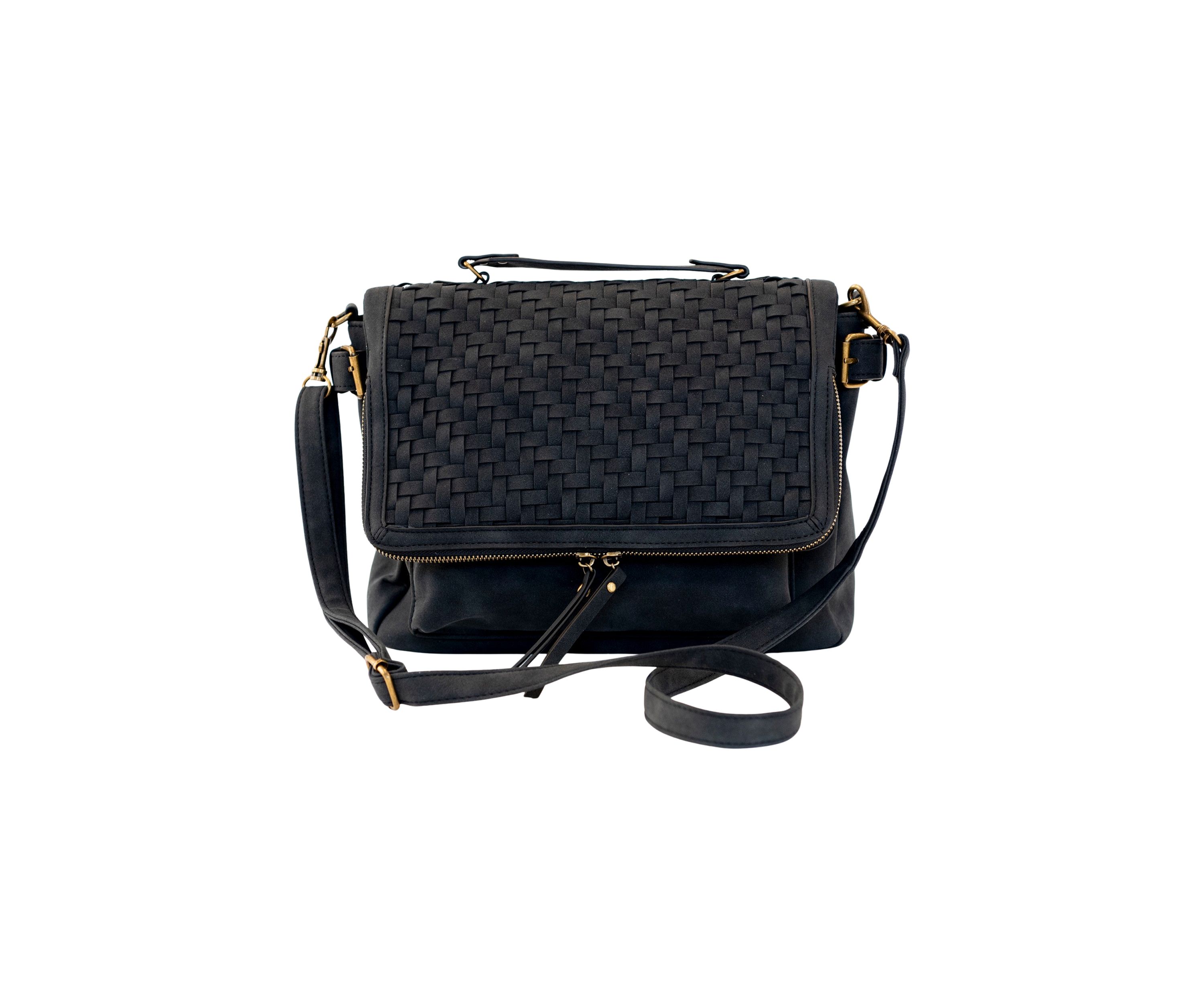 Nubuck Woven Top Handle Crossbody