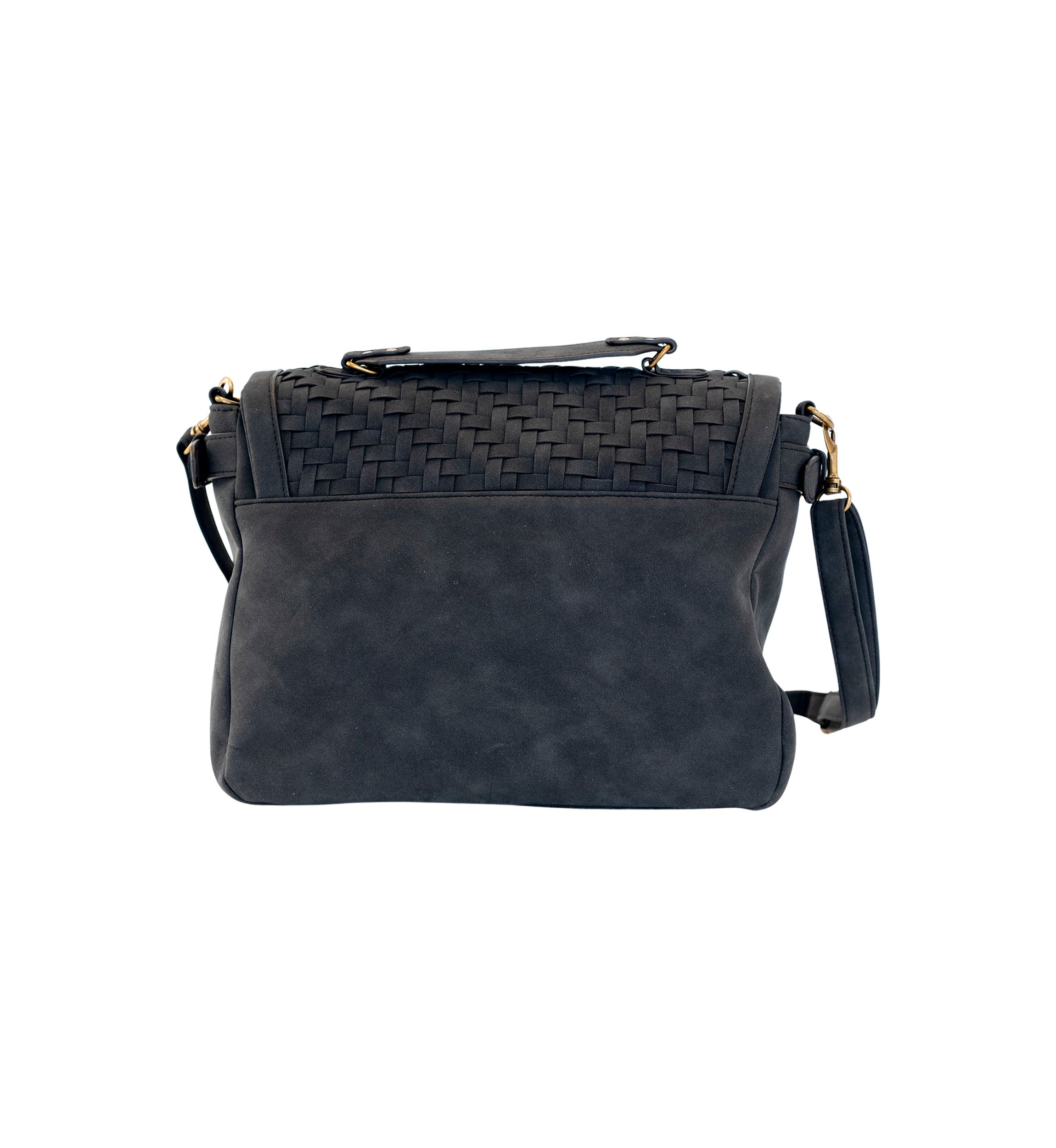 Nubuck Woven Top Handle Crossbody
