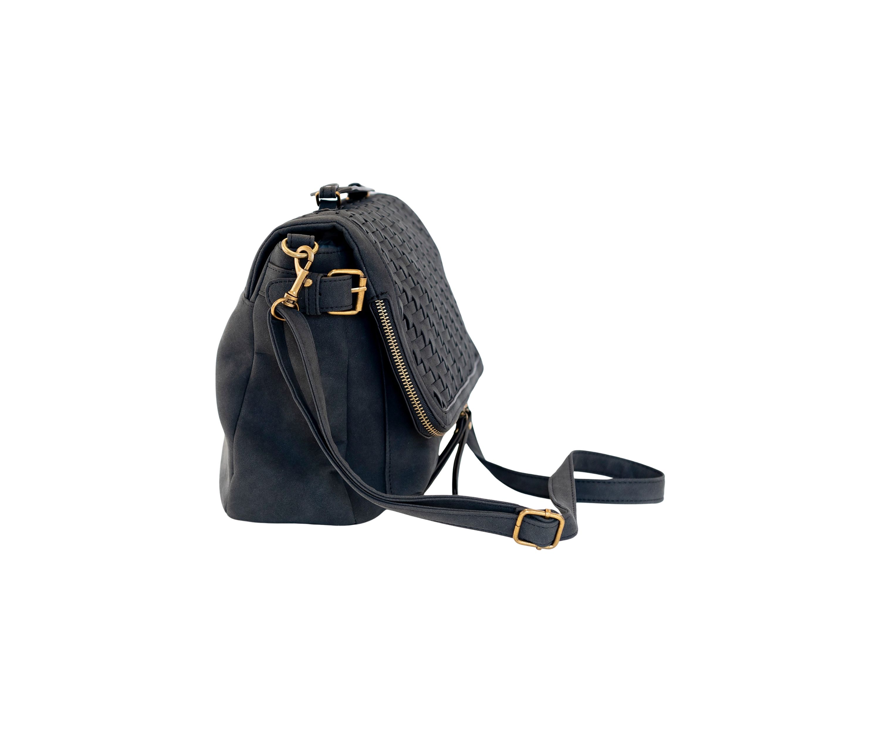 Nubuck Woven Top Handle Crossbody
