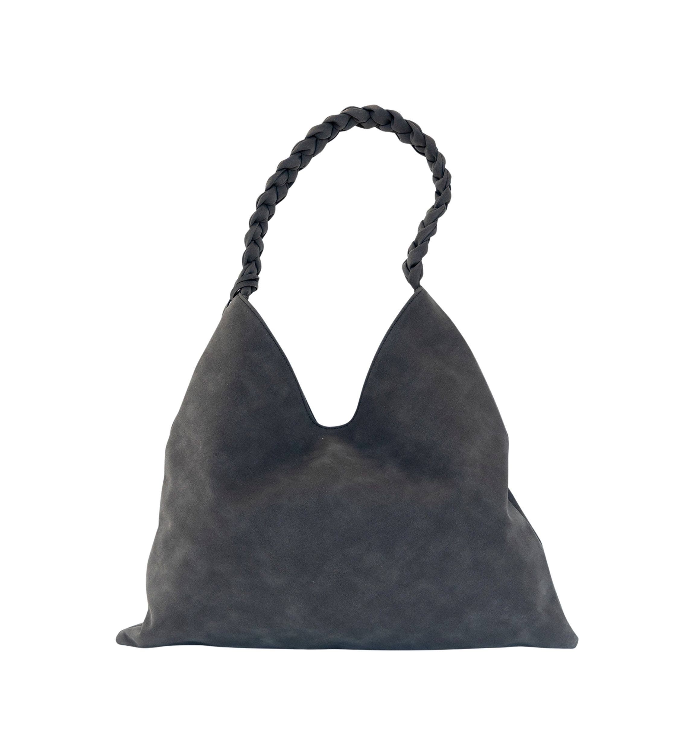 Nubuck Braided Strap Hobo Bag
