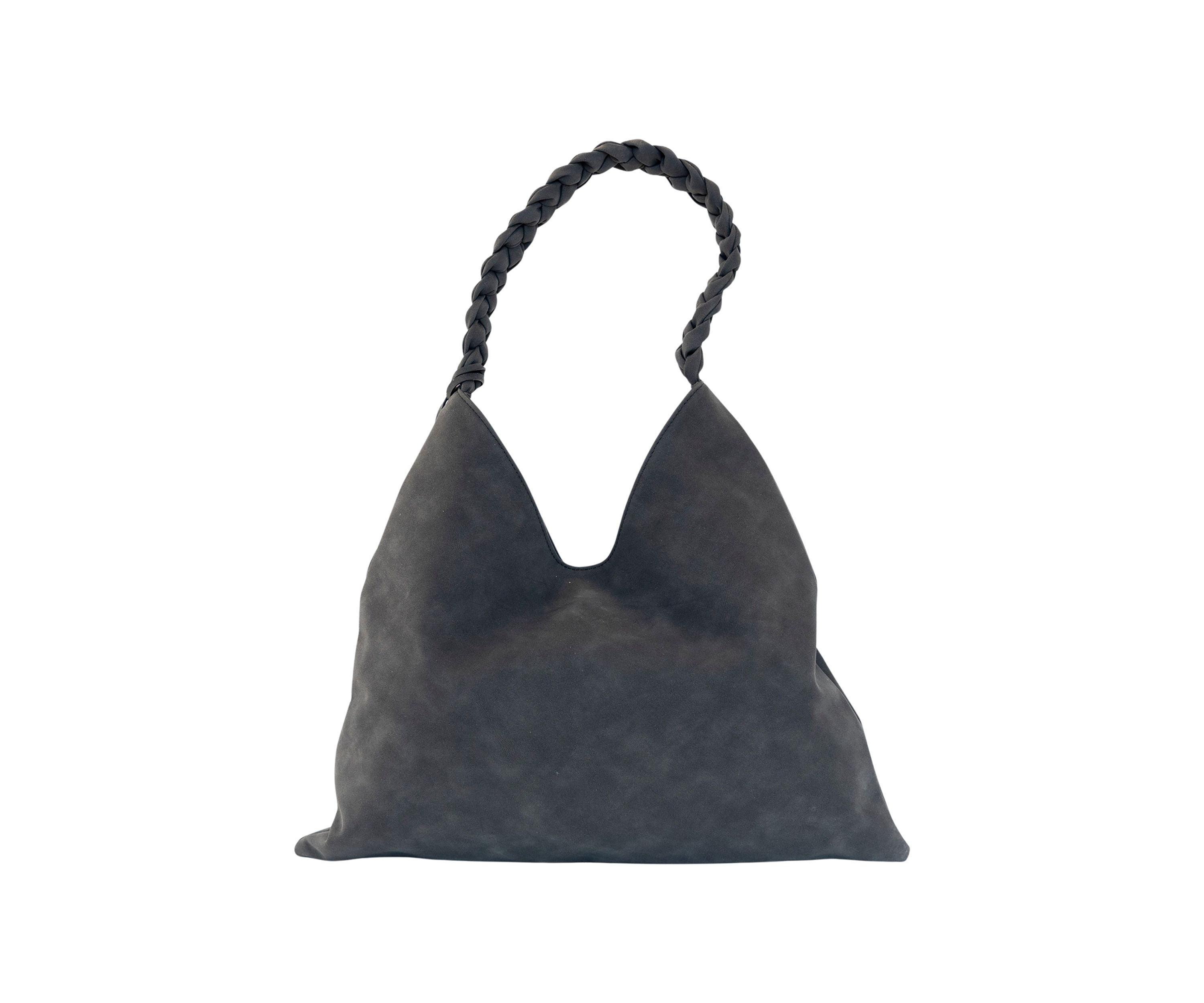 Nubuck Braided Strap Hobo Bag