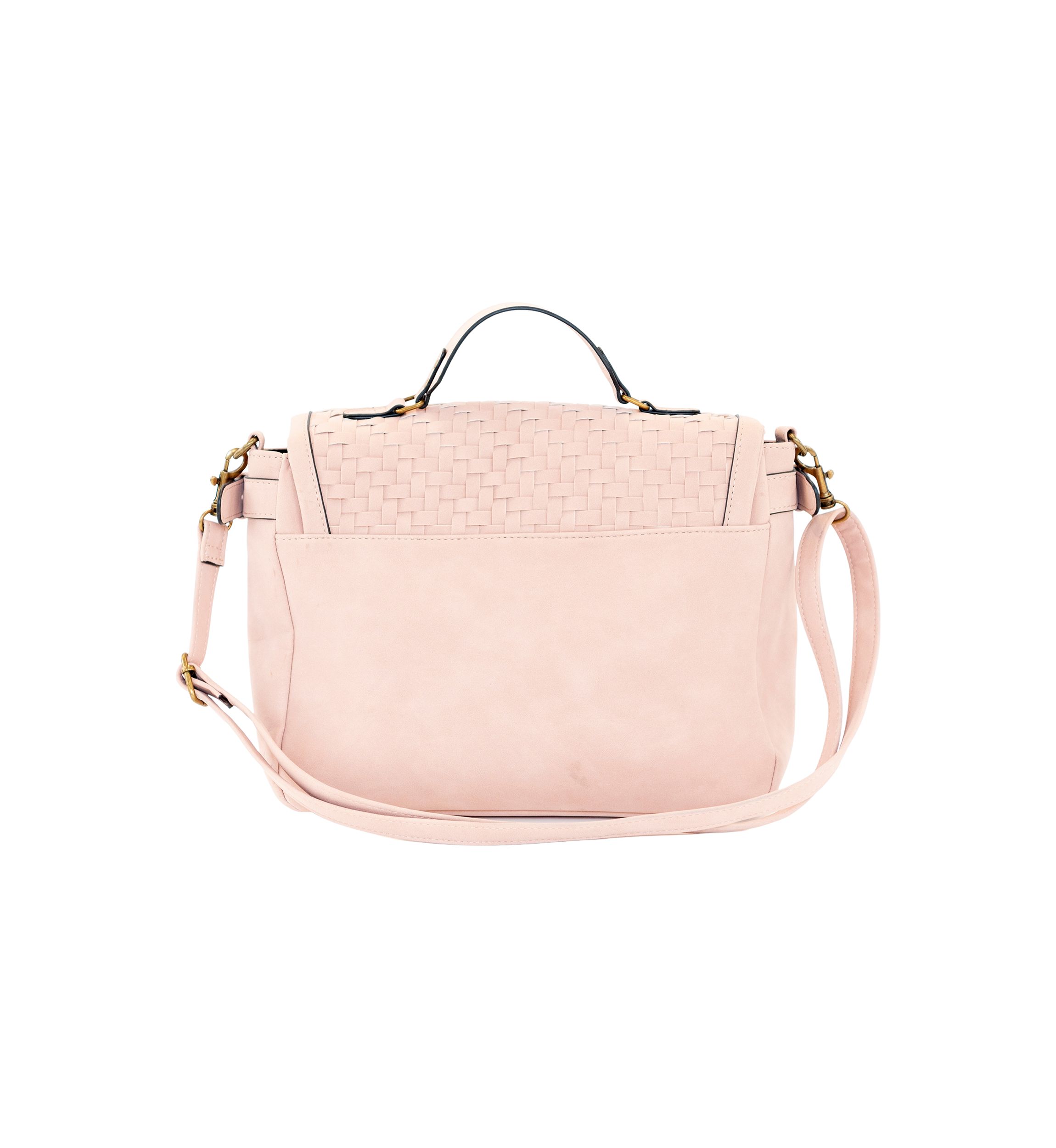 Nubuck Woven Top Handle Crossbody