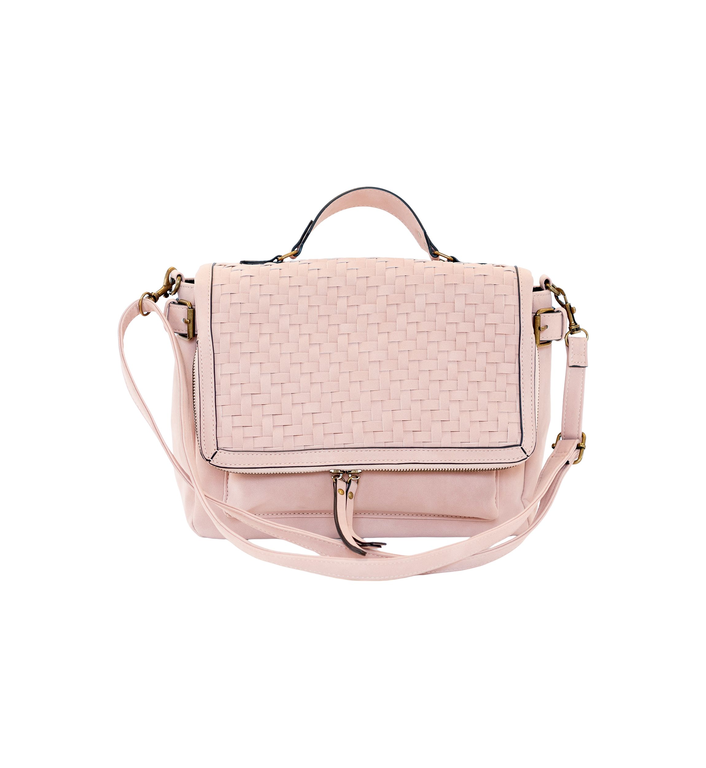 Nubuck Woven Top Handle Crossbody